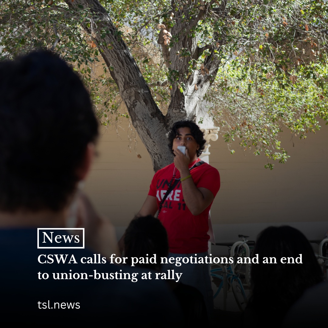 The Claremont Student Worker Alliance (CSWA) held a rally on Oct. 9 outside of Frary Dining Hall, where around 20 students and faculty members gathered to hear speeches, sing picket chants and paint Walker Wall with messages of support for dining workers at Pomona College. 

Pomona and UNITE HERE Local 11, the union representing the college’s dining service employees, entered negotiations to renew their contract in early September. The rally aimed to bring attention to Pomona for “punishing workers for talking about the union, for being union leaders,” according to CSWA member Sinan Walji PO ’28.

CSWA alleges that Pomona engages in union-busting as well as demanding that Pomona pay its workers for their time spent at the negotiation table. Though the now-expired contract does not explicitly require paid bargaining time, CSWA member Elias Pluecker PO ’28 and UNITE HERE organizing director Noel Rodriguez said Pomona has historically paid its workers for their time spent negotiating.

“It’s again another union-busting tactic because … if they’re not paid during negotiations and they elongate negotiations, workers will be much less incentivized to keep doing this because it becomes a tax on their own personal lives, time that they have outside of work,” Walji said.  

Words by Charlotte Preuss | Photo by Viet Pham
Read more at the link in our bio.