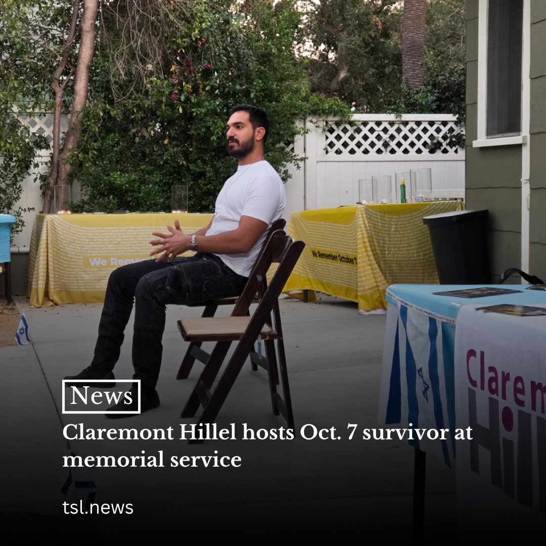 Claremont Hillel hosted Rom El-Hai, a survivor of the Hamas-led attack on the Nova Music Festival, for a memorial service on Thursday to mark the three-year anniversary of Oct. 7. El-Hai spoke about his experience during and after the attacks to a group of around 30 5C students and community members on Oct. 8 at the Hillel house. 

“It’s incredibly powerful,” Interim Director of Claremont Hillel Jeanine Borland Mann said. “Each story is unique and different, and what’s powerful to me is how many lives have been changed because of this event. And that’s why I think these are so important to hear and to continue to hear their stories, to remember and also learn about the importance of building bridges and working with others, and working to create peace.”

Words by Charlotte Renner | Photo Courtesy of Claremont Hillel
Read more at the link in our bio.